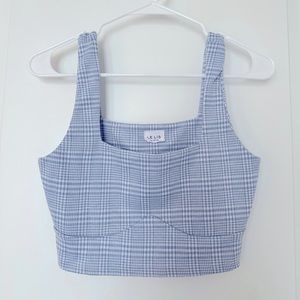 Boutique Blue Crop Tank - Cute Summer Blue Gingham Crop Tank